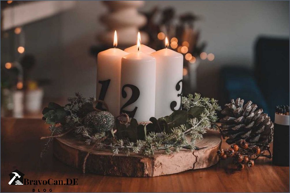 Adventsgesteck auf Holzscheibe selber machen - Anleitung und Tipps Adventsgesteck auf Holzscheibe selber machen - Anleitung und Tipps