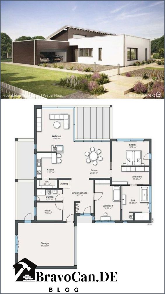 Bungalow 180 qm Modernes Wohnen auf einer Ebene