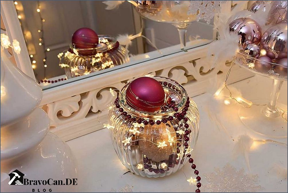 Bastelideen Weihnachtsdeko im Glas mit Lichterkette - Kreative Ideen für die festliche Jahreszeit