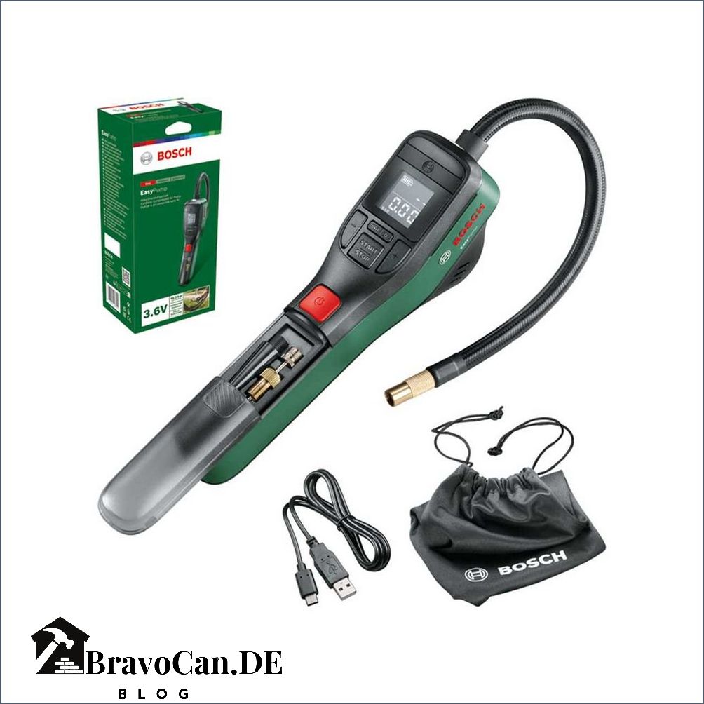 Bosch Fahrradpumpe Luftpumpe Mini Kompressor EasyPump - Die ideale Lösung für unterwegs