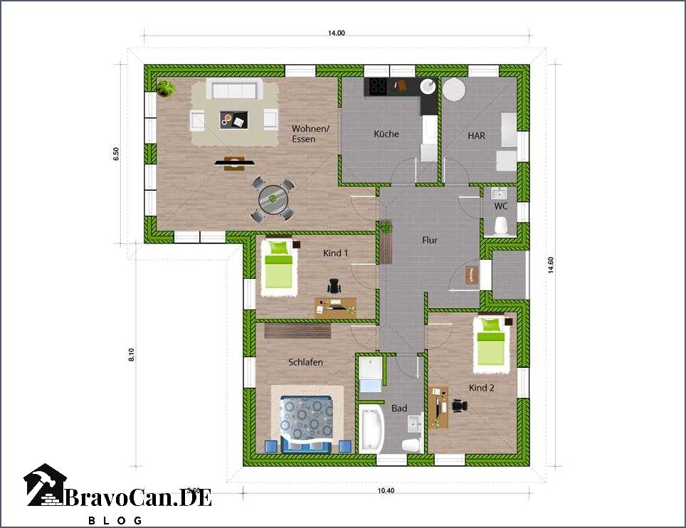 Bungalow 140 qm Luxus und Komfort in einem traumhaften Haus