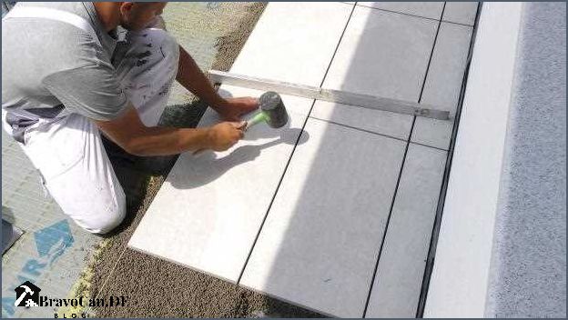 Feinsteinzeug Terrassenplatten verlegen Tipps und Anleitung