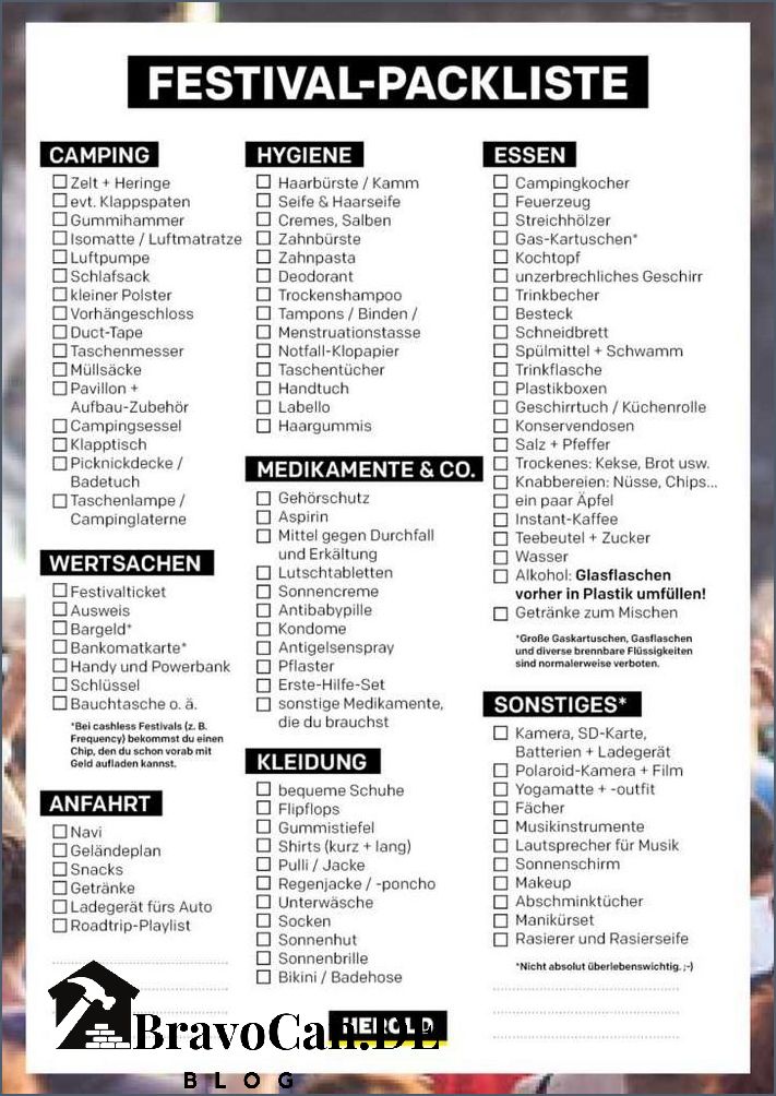 Festival Packliste für Frauen Die ultimative Checkliste für dein nächstes Festival