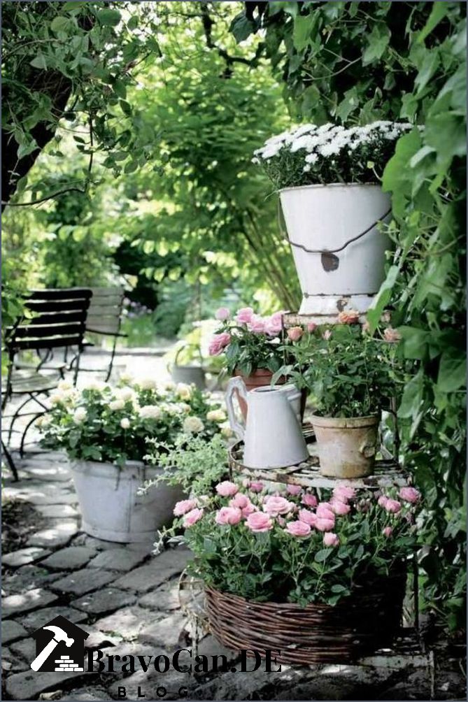 Garten Deko Vintage Shabby Kreative Ideen für den perfekten Retro-Garten