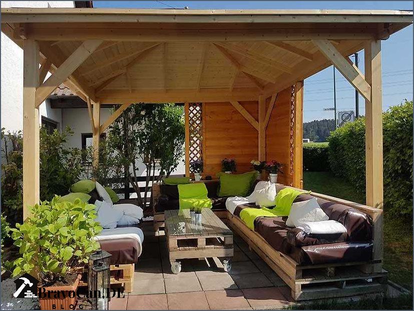 Pavillon selber bauen Flachdach Anleitung und Tipps