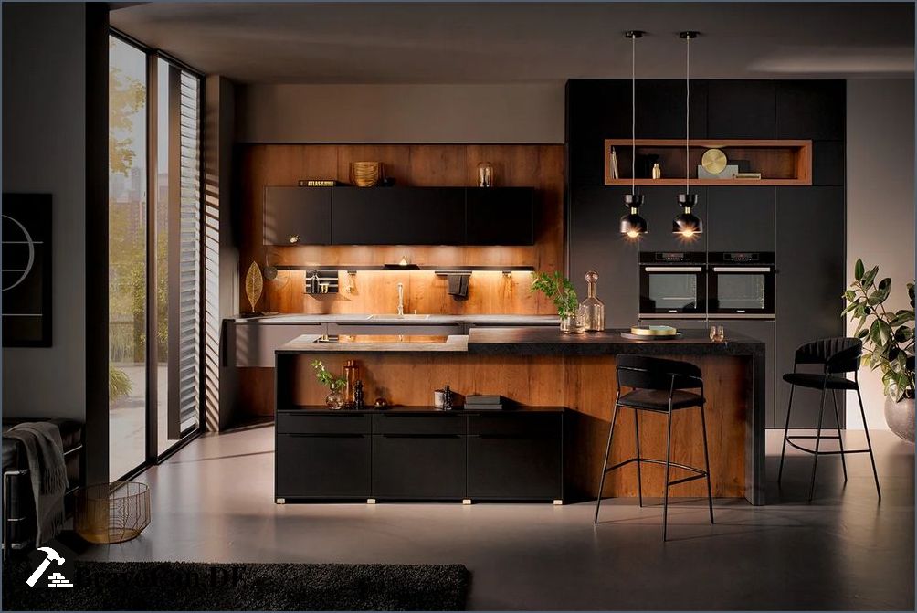 Schwarze Küche mit Holz - zeitlose Eleganz für Ihr Zuhause Schwarze Küche mit Holz - zeitlose Eleganz für Ihr Zuhause