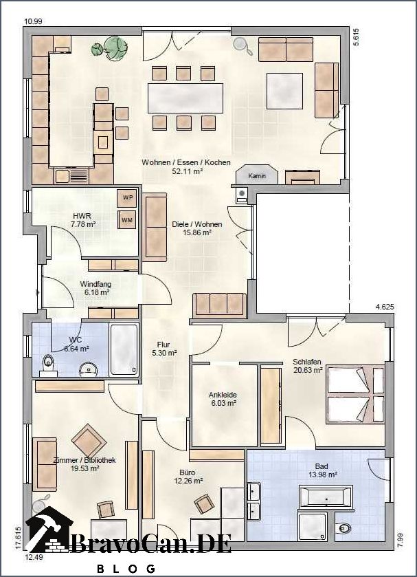 Grundriss Bungalow 120 qm Ideen und Inspiration für Ihr Traumhaus