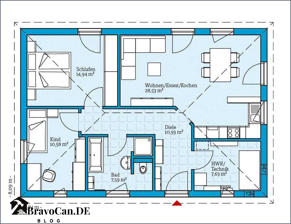 Grundriss Bungalow 60 qm Ideale Raumaufteilung für Ihr Zuhause