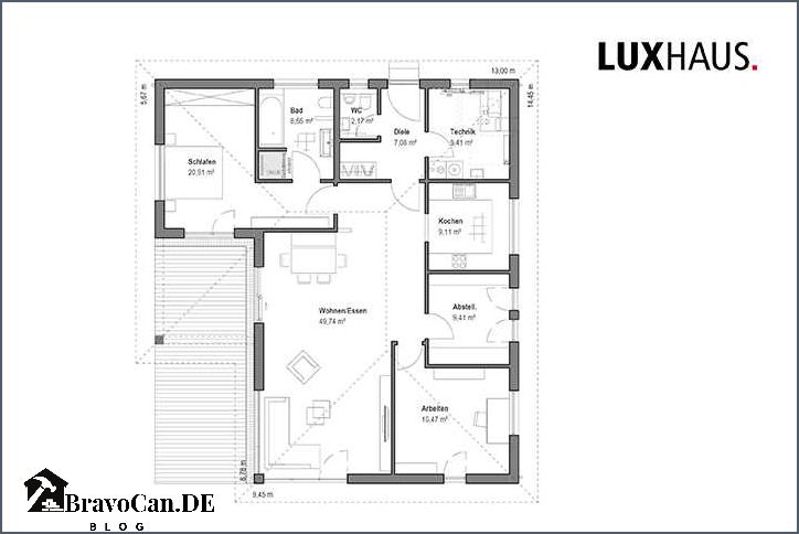 Grundriss Bungalow 60 qm Ideale Raumaufteilung für Ihr Zuhause