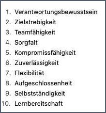 Gute Eigenschaften Vorteil