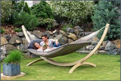 Hängematte mit Gestell Holz Entspannung pur im eigenen Garten