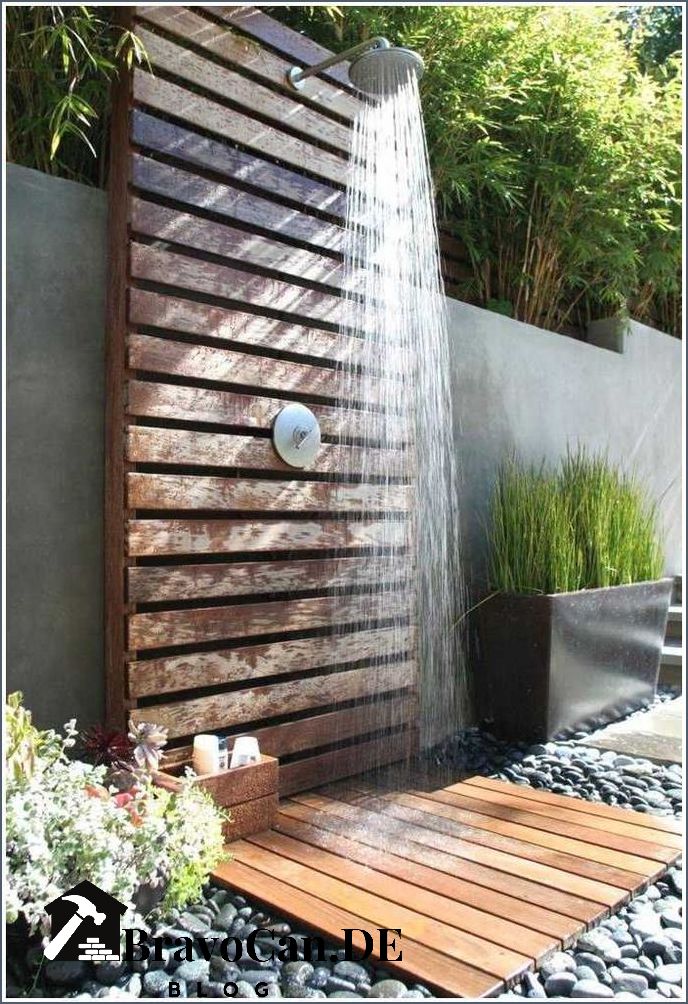 Ideen für eine Gartendusche mit Sichtschutz