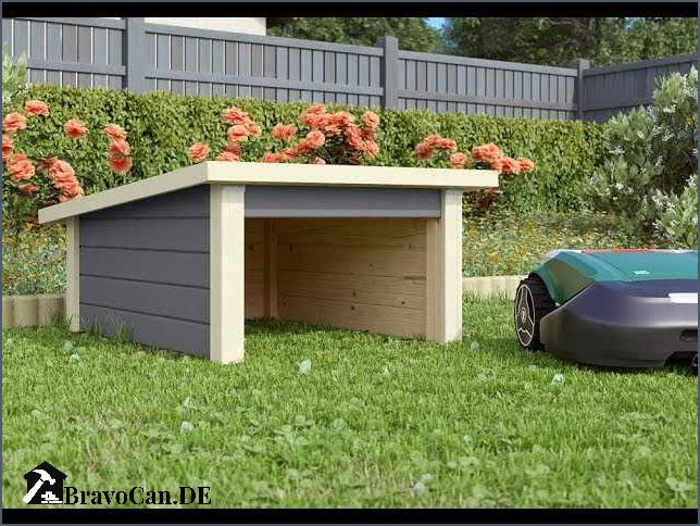Mähroboter Garage mit Rolltor - Schutz und Aufbewahrung für deinen Rasenroboter