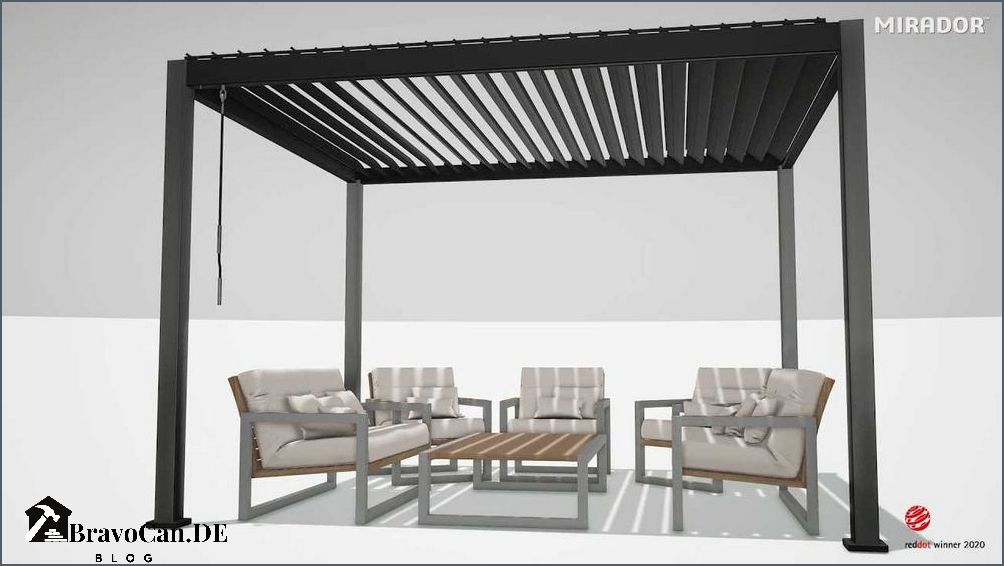Mirador Pavillon mit verstellbaren Lamellen - Perfekte Lösung für Sonnenschutz und Privatsphäre Mirador Pavillon mit verstellbaren Lamellen - Perfekte Lösung für Sonnenschutz und Privatsphäre
