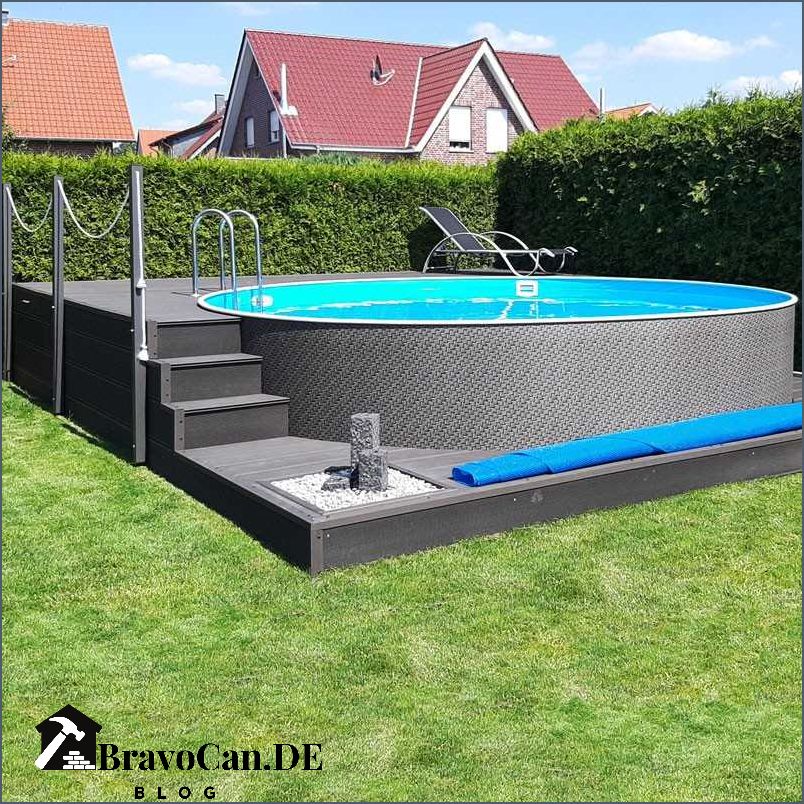 Pool mit Holz verkleiden Ideen und Anleitungen für eine natürliche Poolumrandung