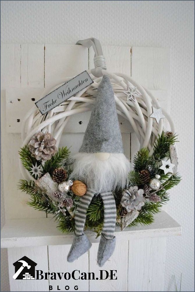 Landhausstil Türkranz Weihnachten Traditionelle Dekoration für die Feiertage