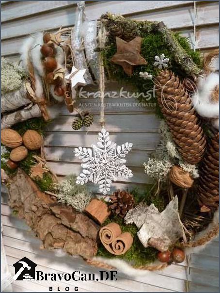 Landhausstil Türkranz Weihnachten Traditionelle Dekoration für die Feiertage