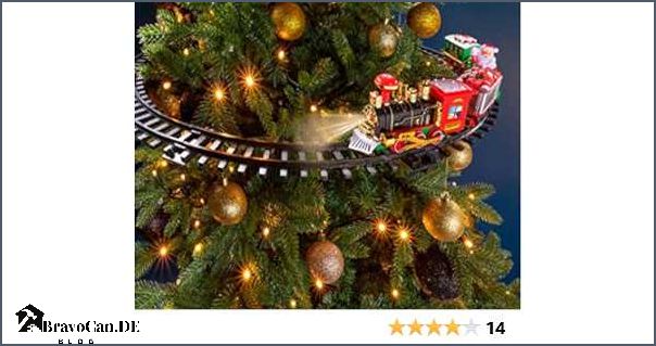 Schwebender Zug Weihnachtsbaum Ein magisches Highlight für die Feiertage