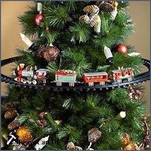 Schwebender Zug Weihnachtsbaum Ein magisches Highlight für die Feiertage