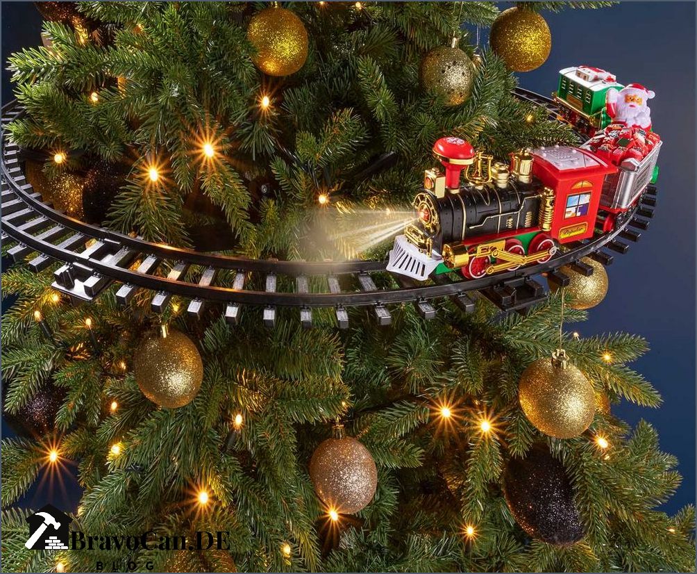 Schwebender Zug Weihnachtsbaum Ein magisches Highlight für die Feiertage