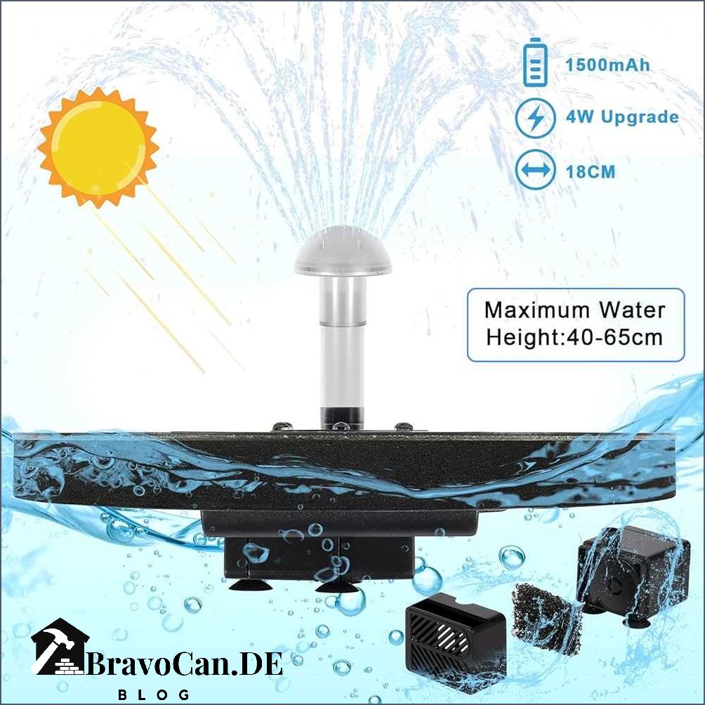 Solar Springbrunnen für den Teich Ein umweltfreundlicher Weg um Ihren Garten zu verschönern