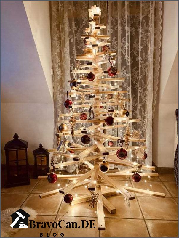 Tannenbaum aus Holzlatten Eine umweltfreundliche und dekorative Alternative zu herkömmlichen Weihnachtsbäumen