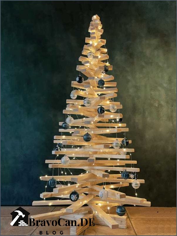 Tannenbaum aus Holzlatten Eine umweltfreundliche und dekorative Alternative zu herkömmlichen Weihnachtsbäumen