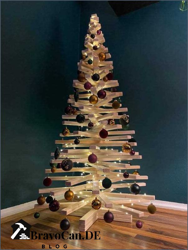 Tannenbaum aus Holzlatten Eine umweltfreundliche und dekorative Alternative zu herkömmlichen Weihnachtsbäumen