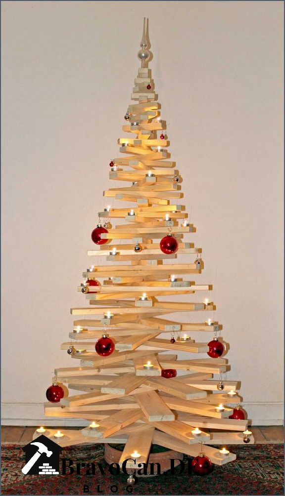 Tannenbaum aus Holzlatten Eine umweltfreundliche und dekorative Alternative zu herkömmlichen Weihnachtsbäumen