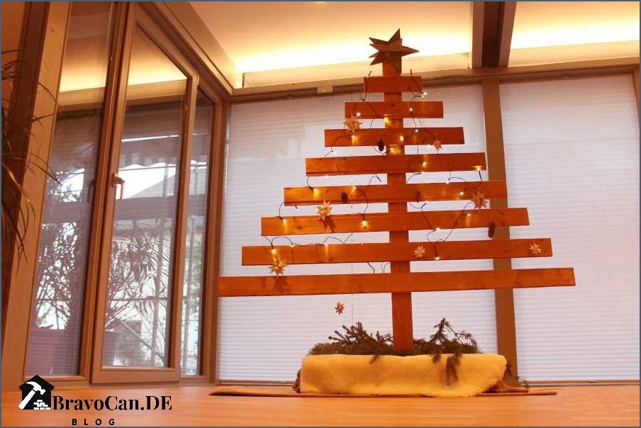Tannenbaum aus Holzlatten Eine umweltfreundliche und dekorative Alternative zu herkömmlichen Weihnachtsbäumen