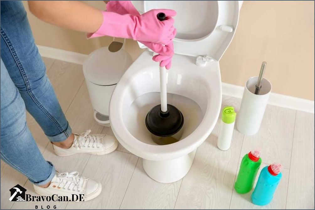 Toilette verstopft Verwenden Sie eine Spirale um das Problem zu lösen