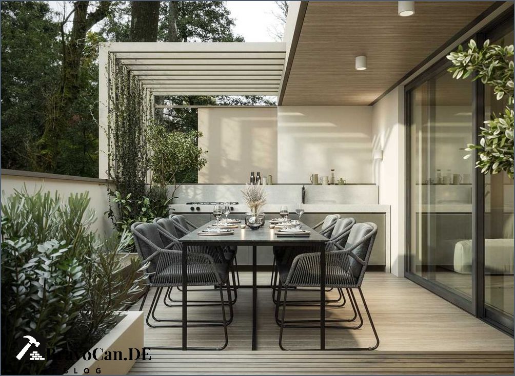 Modernen Kies Terrasse Ein zeitgemäßes Design für den Außenbereich