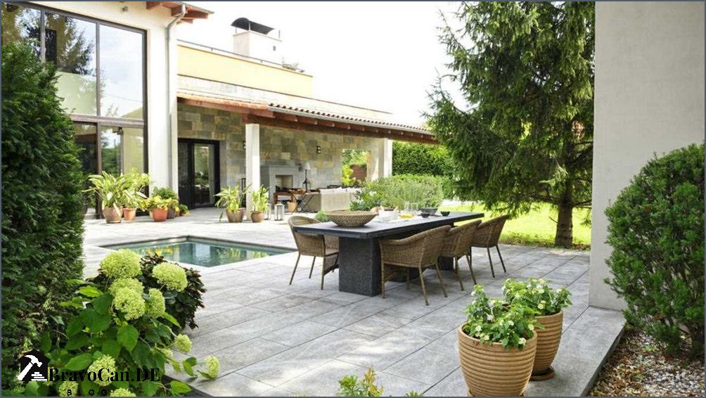 Modernen Kies Terrasse Ein zeitgemäßes Design für den Außenbereich