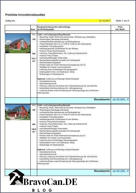 Ytong Bausatzhaus Preisliste 2023 - Kosten Preise und Informationen Ytong Bausatzhaus Preisliste 2023 - Kosten Preise und Informationen