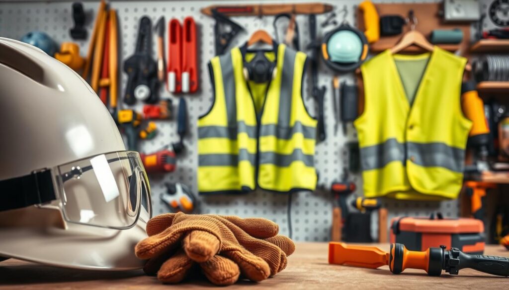 Schutzausrüstung für sicheres Heimwerken